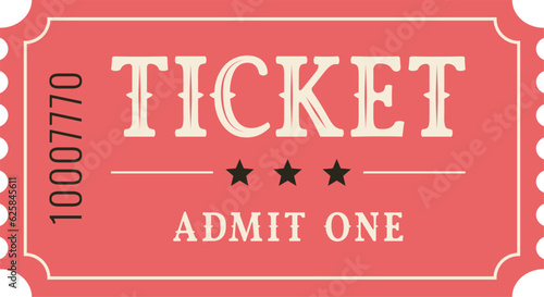 Isolated red vector ticket