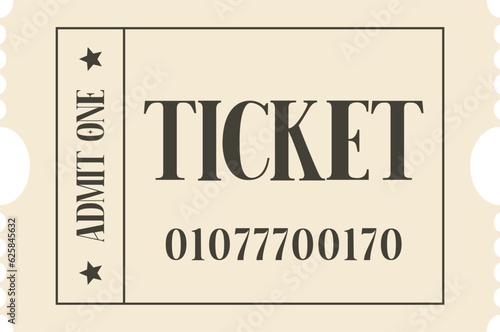 Isolated white vector ticket