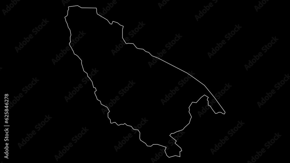 Rukwa region map of Tanzania outline animation Rukwa region map of Tanzania outline animation