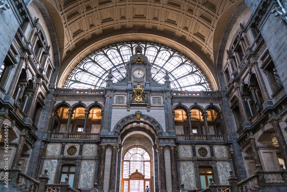 Antwerp's railway station, Antwerp-Central, one of the most beautiful railway stations in Europe and is considered to be one of the most impressive train stations in the world,, Antwerp, Belgium