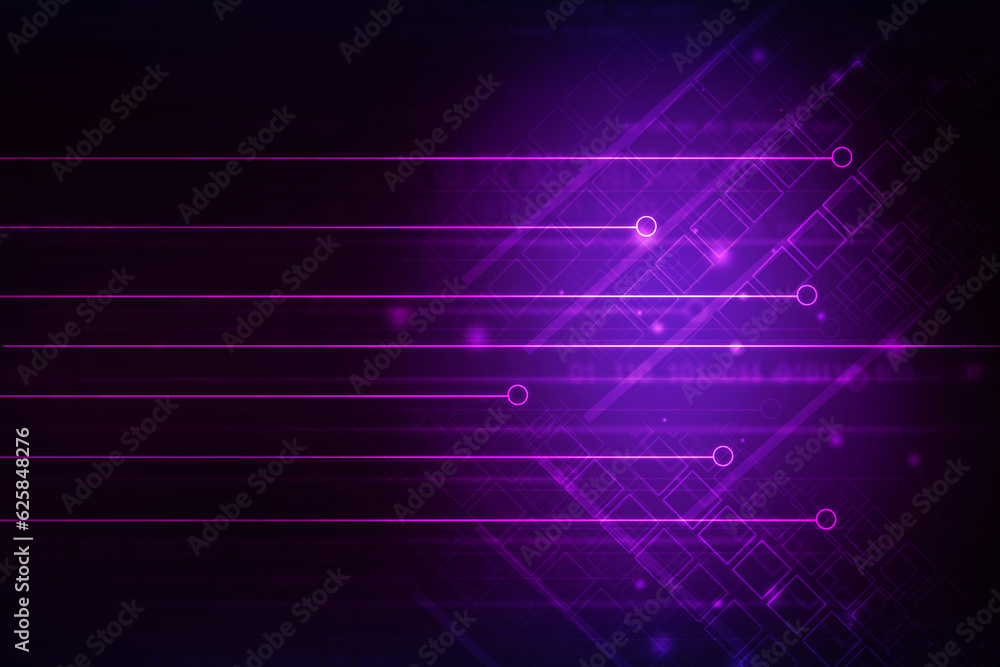 Fototapeta premium 2d illustration Abstract futuristic electronic circuit technology background