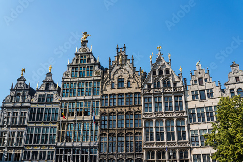 Former guild houses which originally served as headquarters of the city's 16th- and 17th-century guilds. at the Grand Place (Grote Markt), central square in Antwerp, Belgium