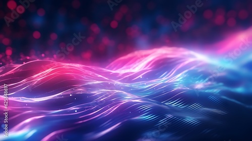 Abstract Neon Futuristic Background with Mesmerizing Pink and Blue Glowing Lines  Web Banner