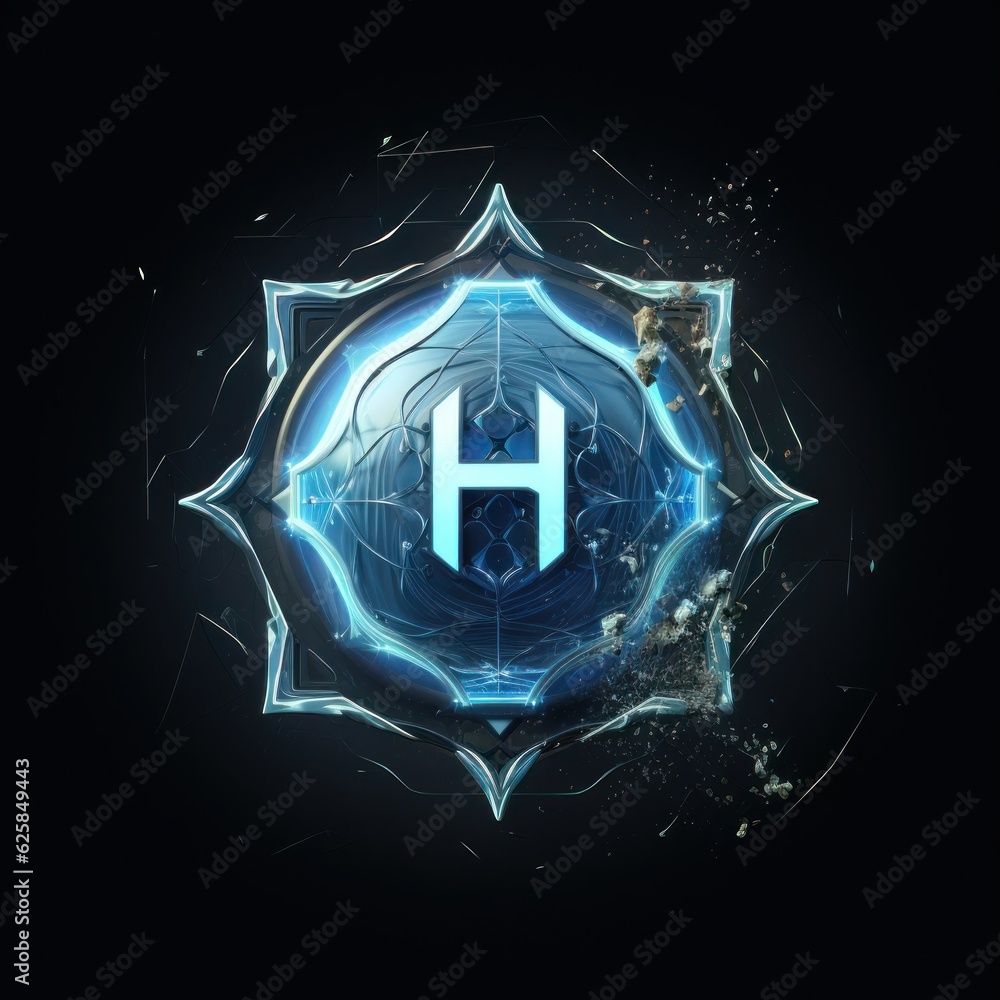 Fototapeta premium Unleash the Future: Hydrogen Logo signifies clean energy, innovation, and sustainability. Embrace a world powered by endless possibilities.
