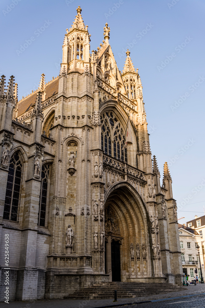 Church of Our Lady of Victories at the Sablon, a Roman Catholic church built in Gothic style in the 15th century, Brussels, Belgium