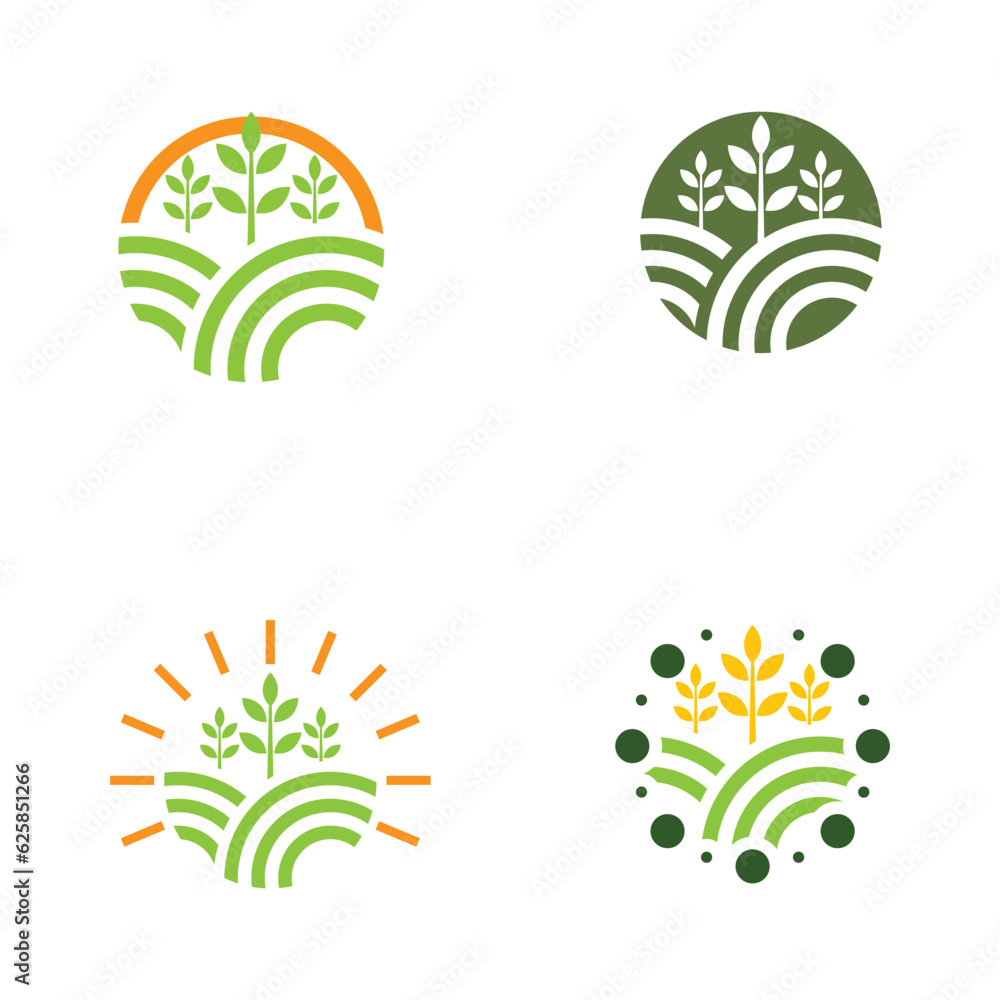 Agriculture logo template icon design