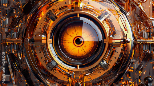 an abstract image of an electronic device showing an eye of the future