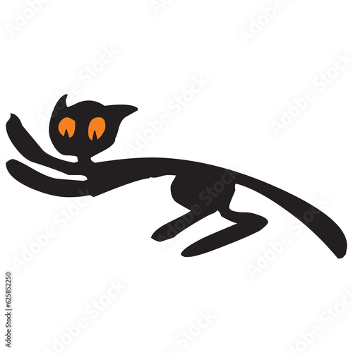 Halloween cat clip art .Cartoon black cat.