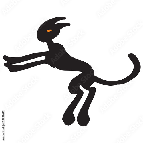 Halloween cat clip art .Cartoon black cat.