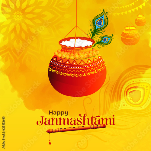 Happy Janmashtami Background Design Vector Illustration
