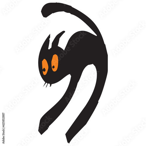 Halloween cat clip art .Cartoon black cat.