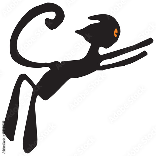 Halloween cat clip art .Cartoon black cat.