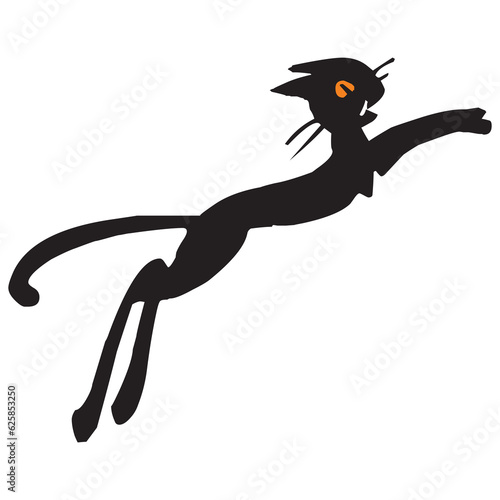 Halloween cat clip art .Cartoon black cat.