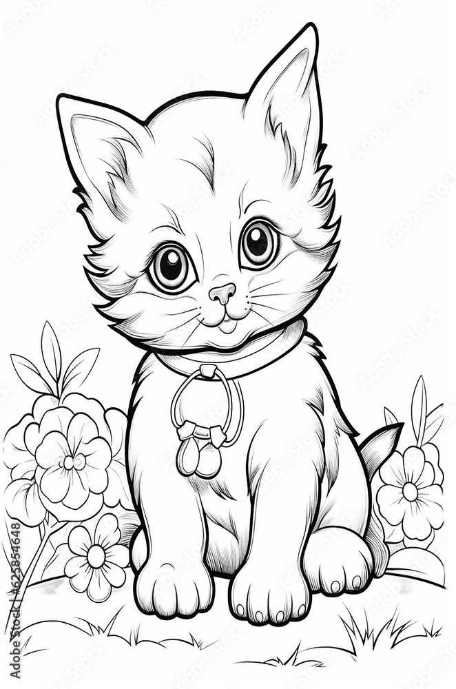 Obraz premium Coloring sheet or pages for kids, generative ai