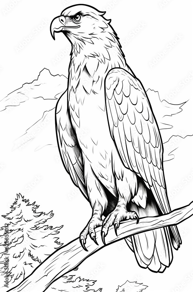 Fototapeta premium Coloring sheet or pages for kids, generative ai