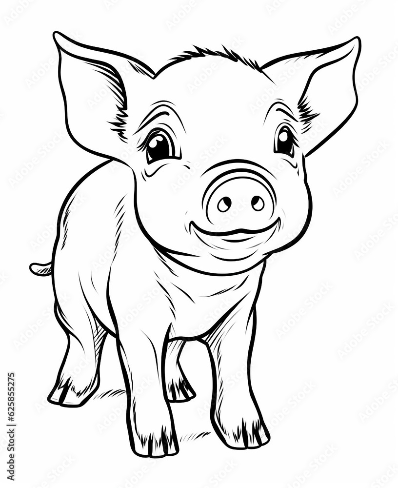 Fototapeta premium Coloring sheet or pages for kids, generative ai