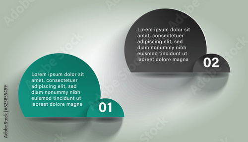 Vector Eps circle infographic with 2 options