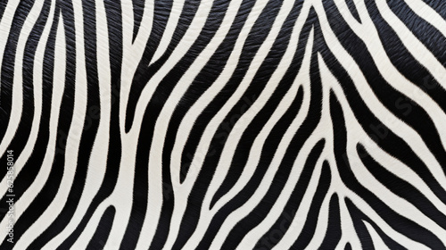 Close-up of stripes on zebra fur   Created using generative AI tools.
