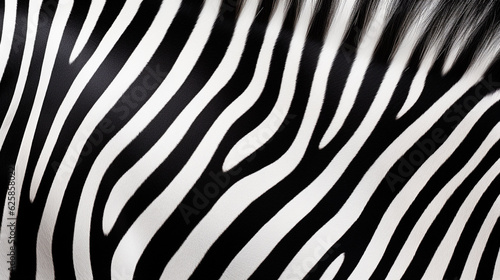 Close-up of stripes on zebra fur, Created using generative AI tools.