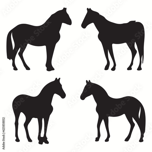 Zorse silhouettes and icons. Black flat color simple elegant Zorse animal vector and illustration.