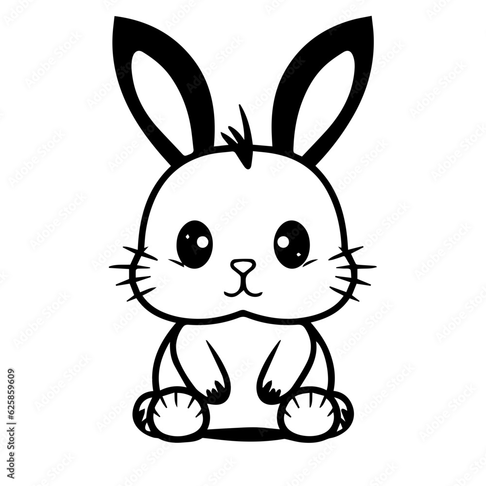 Obraz premium cute bunny doodle illustration