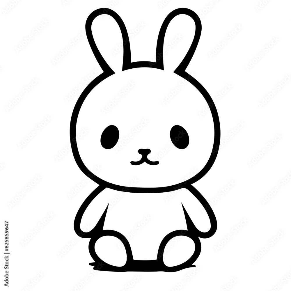Obraz premium cute bunny doodle illustration