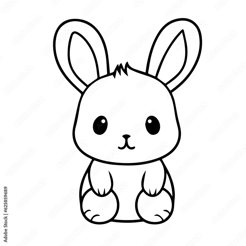 cute bunny doodle illustration