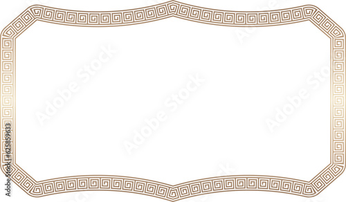 Rectangle shape vintage frames meander frame Greek key pattern Greek meander greek fret golden frame gold picture frame gold borders Luxury decorative retro badge element