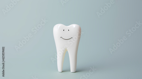 Happy, clean and healthy tooth / teeth.Generative AI