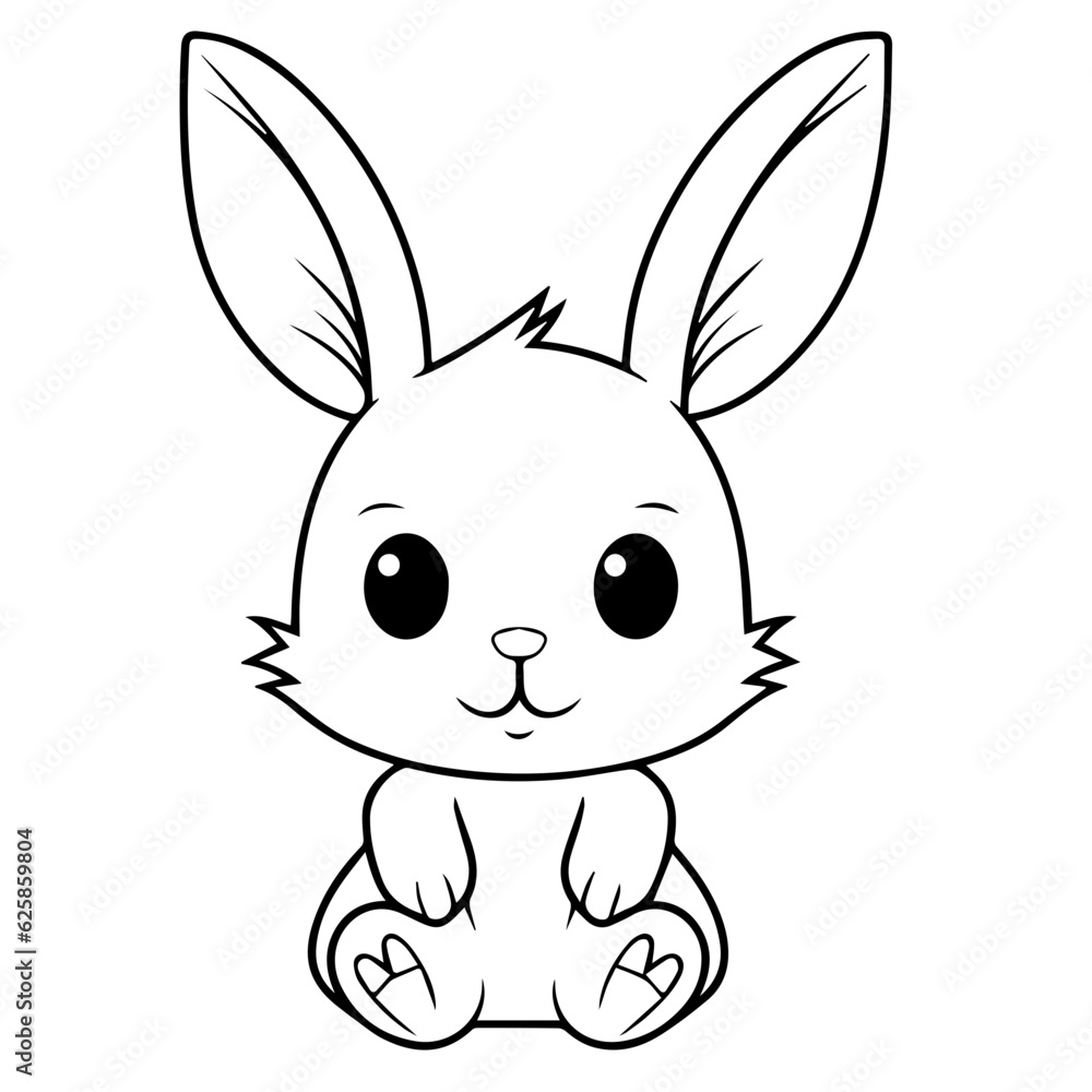 Obraz premium cute bunny doodle illustration