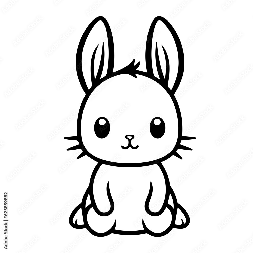 Fototapeta premium cute bunny doodle illustration