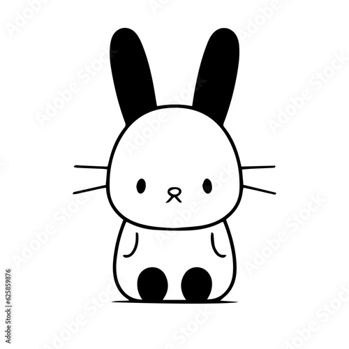 cute bunny doodle illustration © DLC Studio