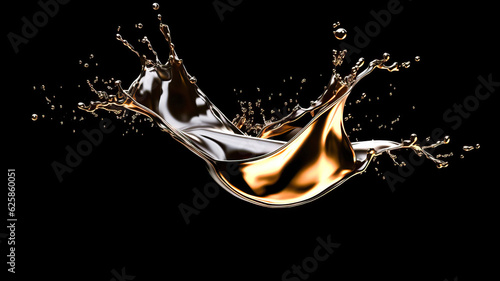 Elegant luxury splash of grey liquid 3d illustration 