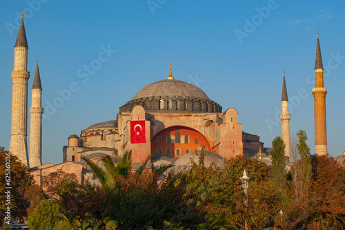 The exterior of the controversial Aya Sofia Mosque, Sultanahmet, Istanbul, Turkey. .