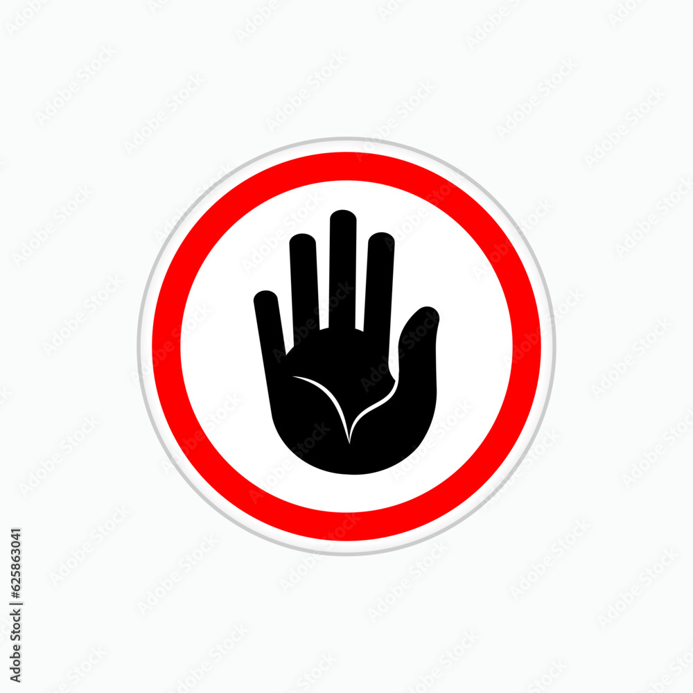 Hand Stop Icon - Vector Sign and Symbol. Hand Stop Icon - Vector Sign and Symbol.