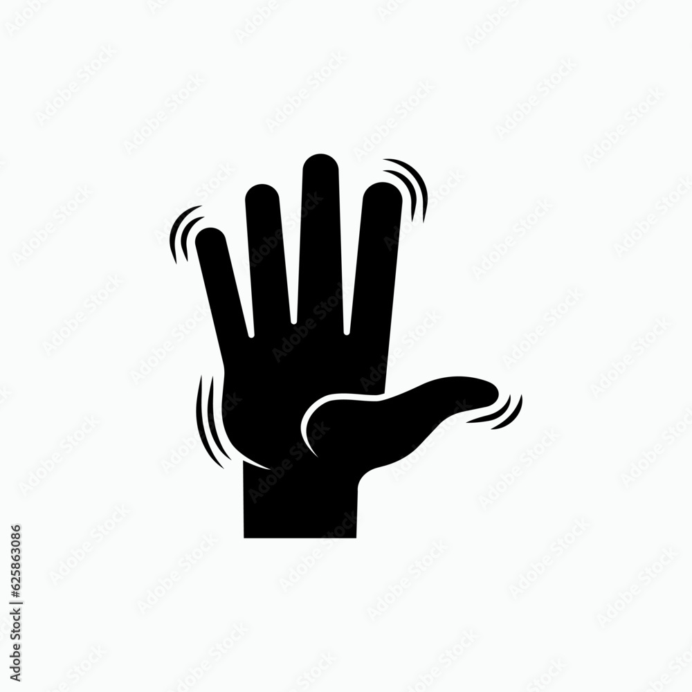 Hand Stop Icon - Vector Sign and Symbol. Hand Stop Icon - Vector Sign and Symbol.