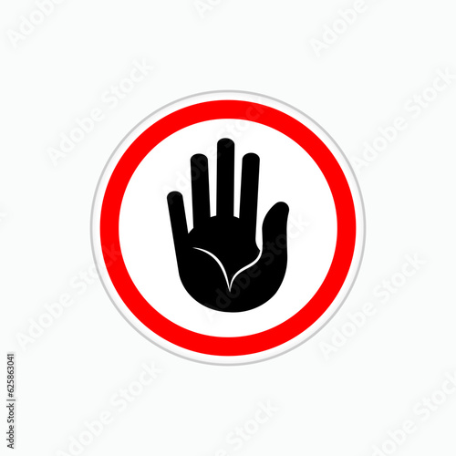 Hand Stop Icon - Vector Sign and Symbol. 