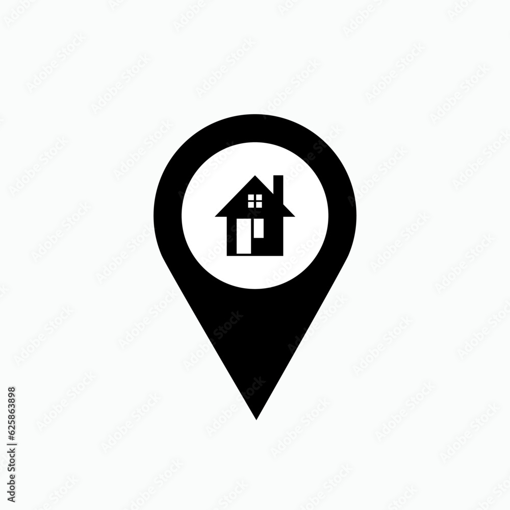 Home Location Icon. Place or Position Symbol - Vector, Sign for Design, Presentation, Website or Apps Elements. Home Location Icon. Place or Position Symbol - Vector, Sign for Design, Presentation, Website or Apps Elements.