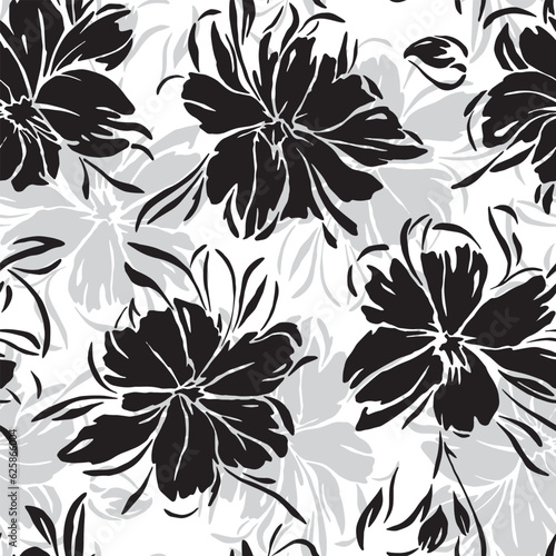 Abstract floral seamless pattern. Vector illustration background