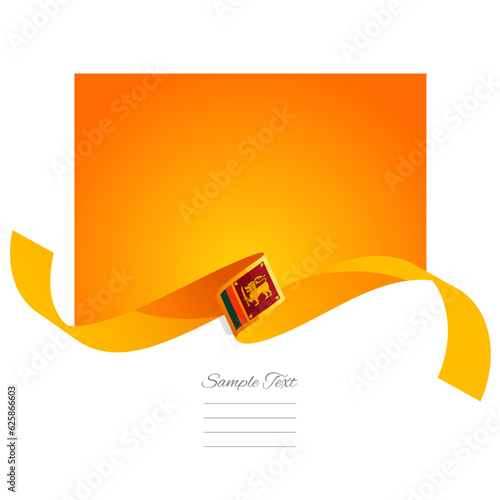 Sri Lanka flag vector. World flags and ribbons. Sri Lankan flag ribbon on abstract color background