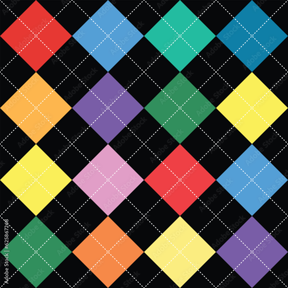 Argyle vector seamless pattern. Vector illustration background.