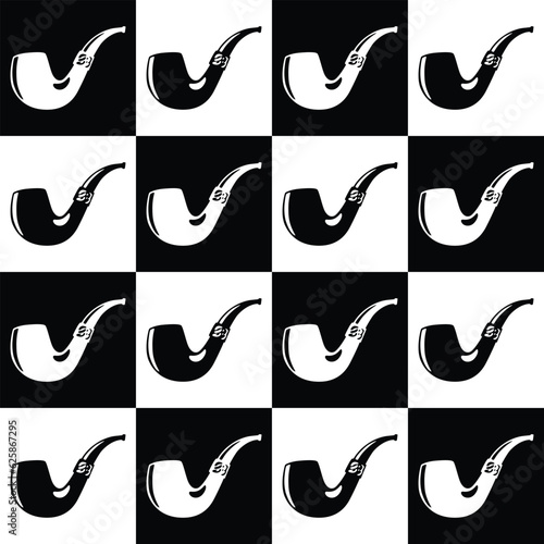 Smoking pipe seamless pattern. Pop Art vector illustration pattern.