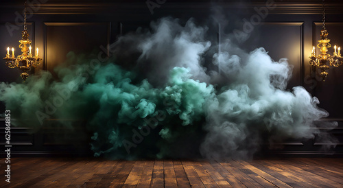 room with smoke