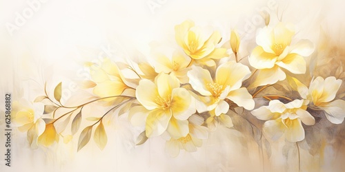  Radiant Garden Delight  Enchanting Yellow Flower Watercolor Blooms Adorn a Blissful Outdoor Setting Yellow Watercolor Flowers Generative Ai Digital Illustration