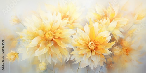 - Enchanting Blossoms: Ethereal Watercolor Flowers Adorn a Serene Background - Radiating Beauty and Grace  Yellow Watercolor Flowers Generative Ai Digital Illustration © Cool Patterns