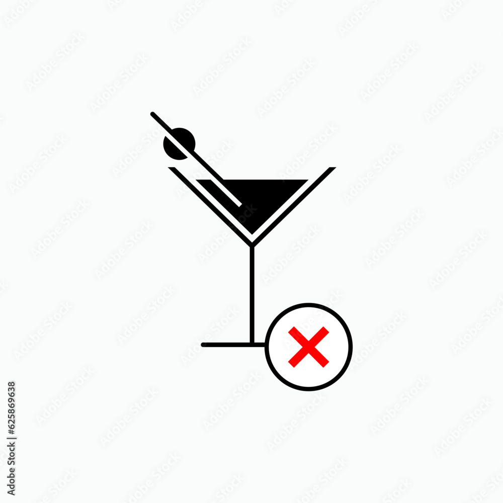 Non Alcoholic Drinks Icon. Symbol No Liquor. Non Alcoholic Drinks Icon. Symbol No Liquor.