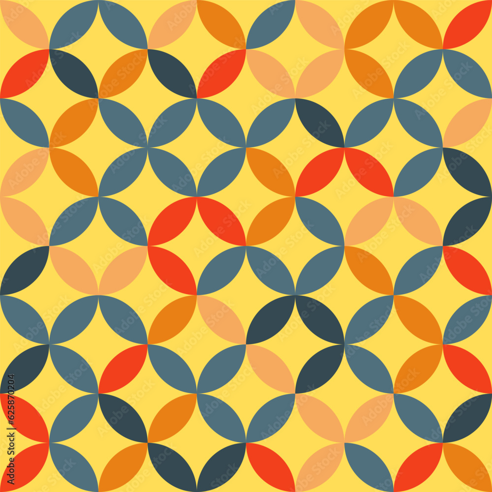 Colorful 1950s seamless abstract pattern