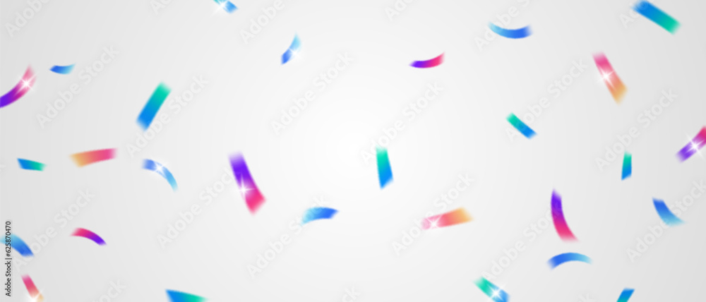 Colorful confetti and zigzag ribbon falling from above Streamers, tinsel vector Colorful confetti and zigzag ribbon falling from above Streamers, tinsel vector