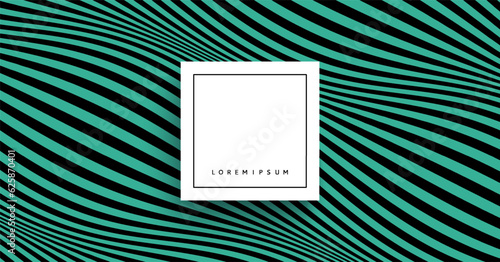 Wavy pattern with optical illusion. Abstract striped background. 3d vector illustration.