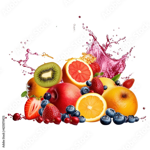 Sliced fruits illustration